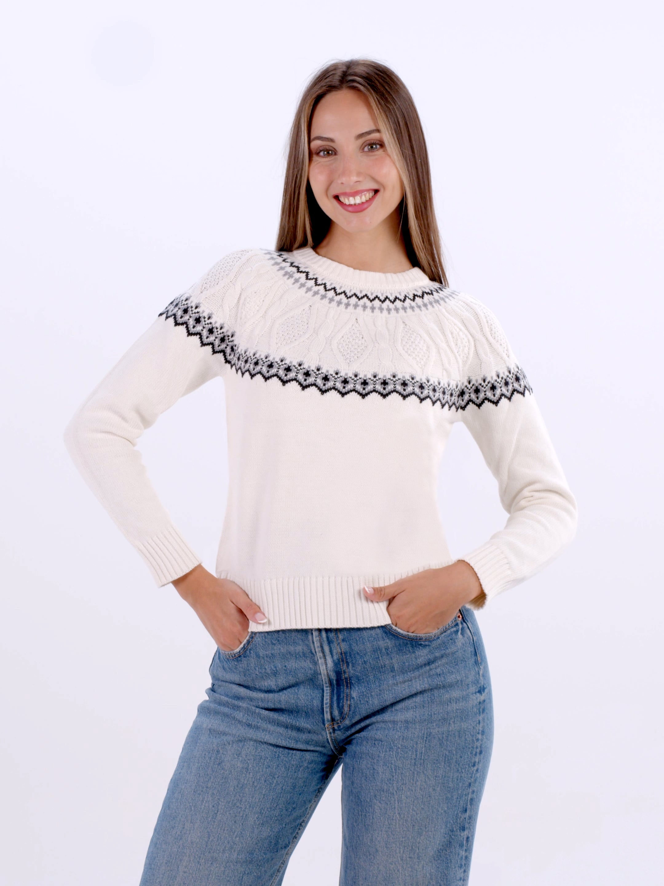 Rene ❁ Spring Sustainable Cotton Knit 36 Women's Arctic Sweater in 100% Organic Cotton | Renne Bleu